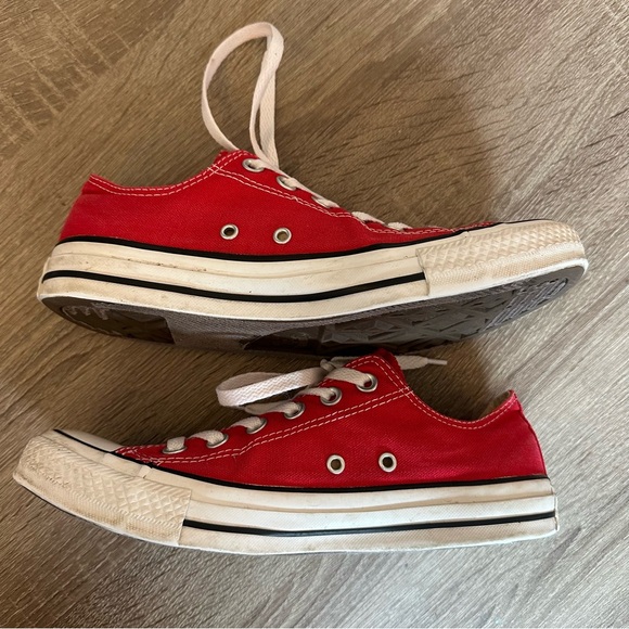 Converse Shoes Chuck Taylor All Star Low Top Canvas Sneakers Red Wo 8.5 Men 6.5 - Picture 7 of 10